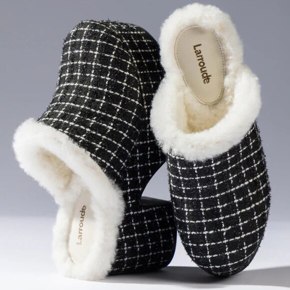 NEW LARROUDE Made In Brazil Miso Platform Lined Mules, black for women 925 13t7 - Picture 4 of 10